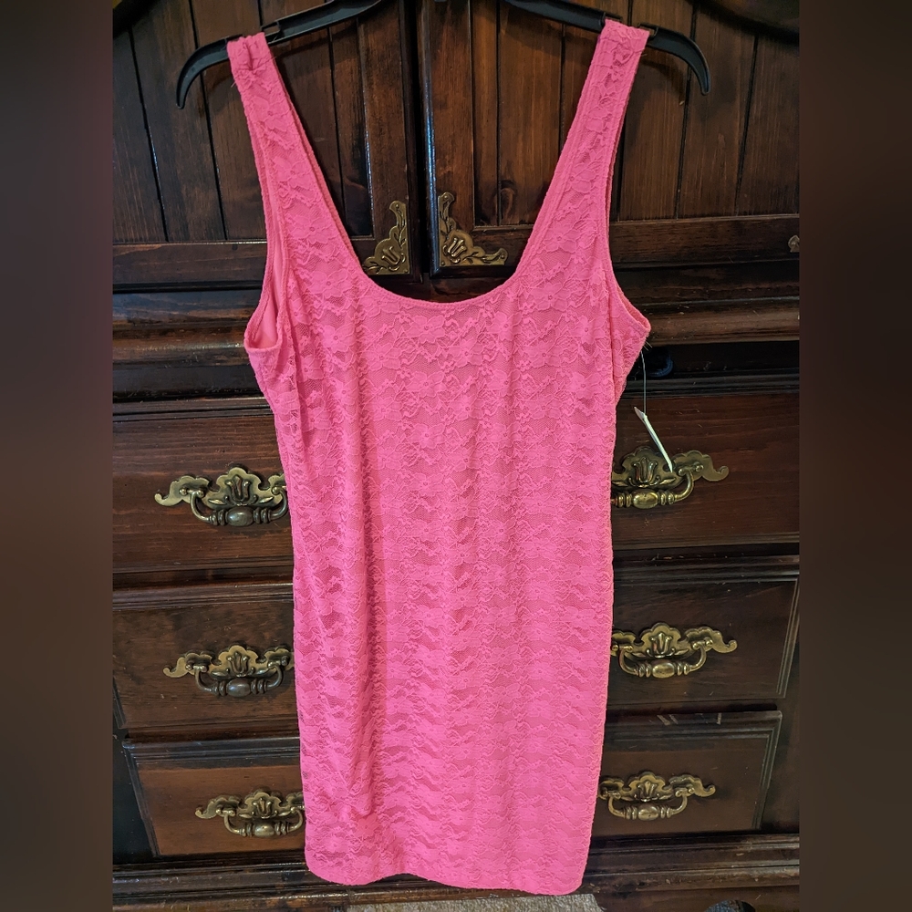 Pink Lace Charlotte Russe Dress NWT large